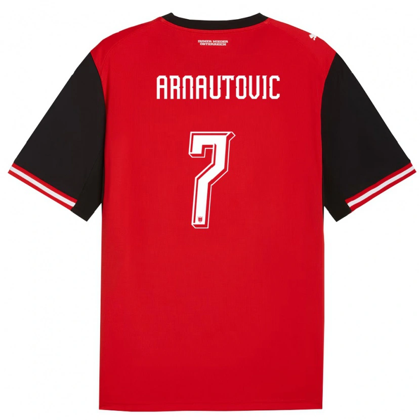 Danxen Hombre Camiseta Austria Marko Arnautovic #7 Negro Blanco 1ª Equipación 26-28 La Camisa