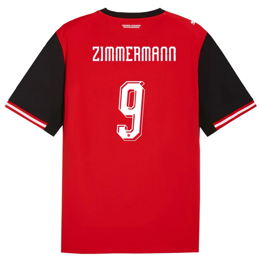 Danxen Hombre Camiseta Austria Bernhard Zimmermann #9 Negro Blanco 1ª Equipación 26-28 La Camisa