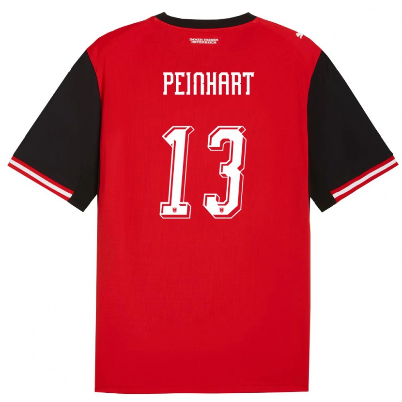 Danxen Hombre Camiseta Austria Jonas Peinhart #13 Negro Blanco 1ª Equipación 26-28 La Camisa