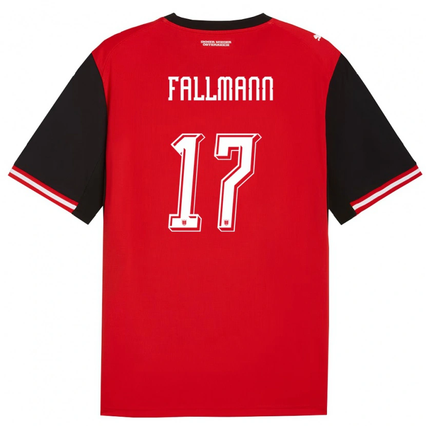 Danxen Hombre Camiseta Austria Pascal Fallmann #17 Negro Blanco 1ª Equipación 26-28 La Camisa