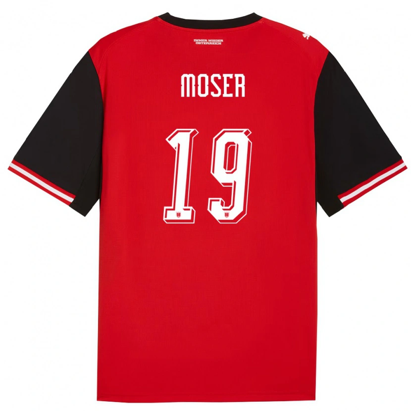 Danxen Hombre Camiseta Austria Johannes Moser #19 Negro Blanco 1ª Equipación 26-28 La Camisa