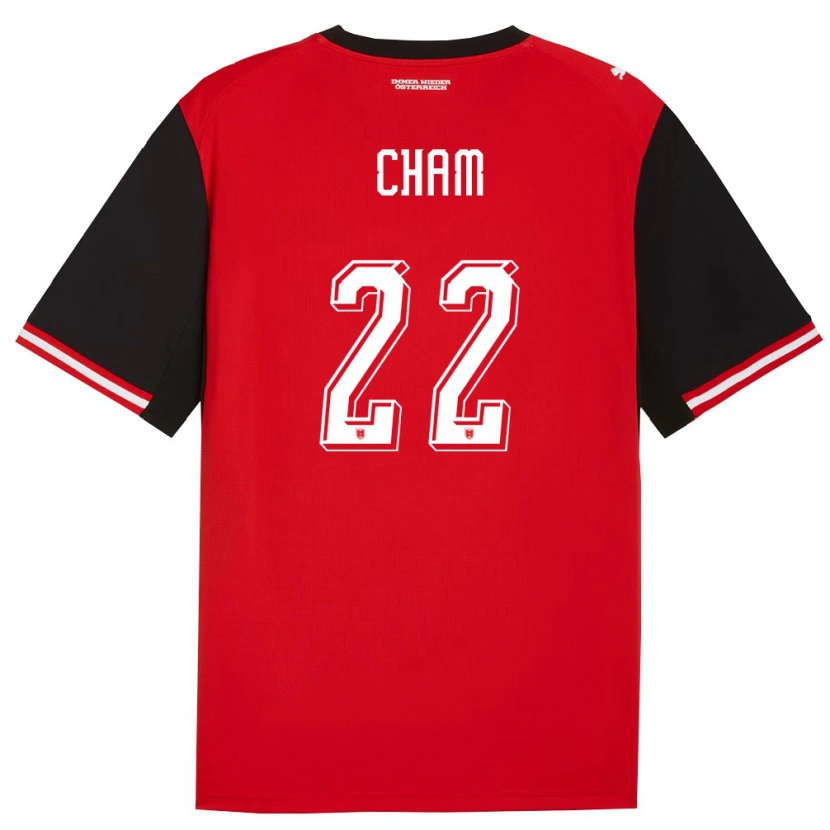 Danxen Hombre Camiseta Austria Muhammed Cham #22 Negro Blanco 1ª Equipación 26-28 La Camisa