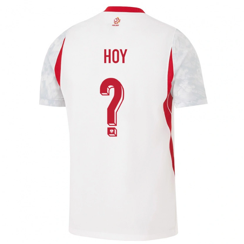 Danxen Hombre Camiseta Polonia Justin Hoy #0 Blanco Rojo Gris 1ª Equipación 26-28 La Camisa