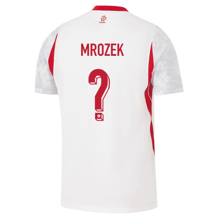 Danxen Hombre Camiseta Polonia Bartosz Mrozek #0 Blanco Rojo Gris 1ª Equipación 26-28 La Camisa