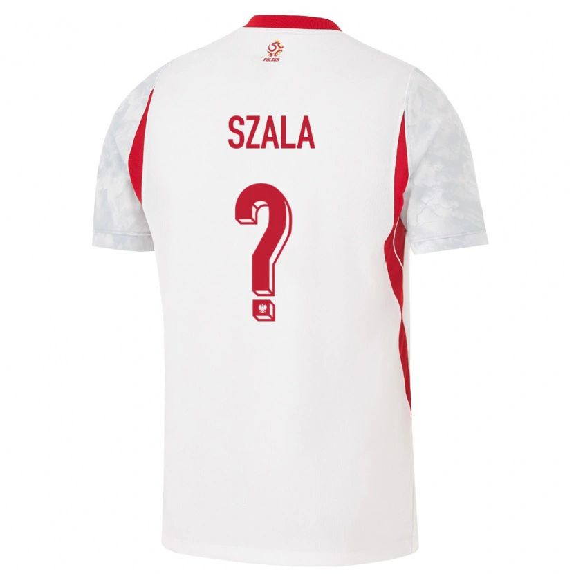 Danxen Hombre Camiseta Polonia Dominik Szala #0 Blanco Rojo Gris 1ª Equipación 26-28 La Camisa