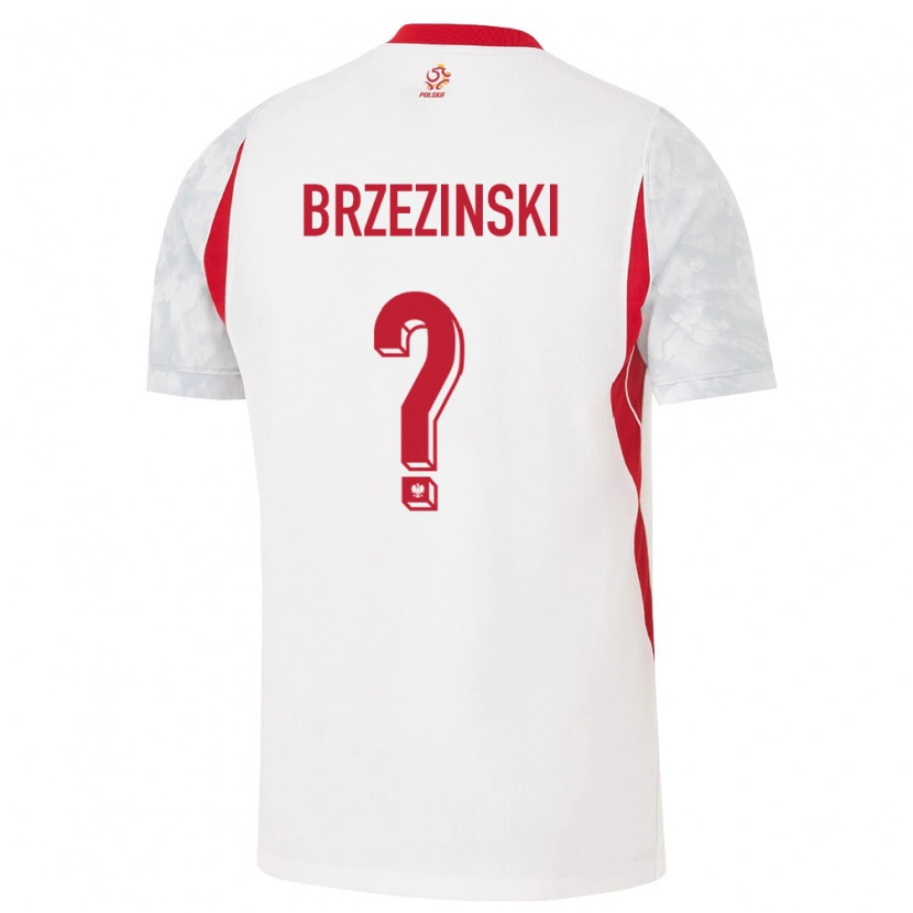 Danxen Hombre Camiseta Polonia Igor Brzezinski #0 Blanco Rojo Gris 1ª Equipación 26-28 La Camisa
