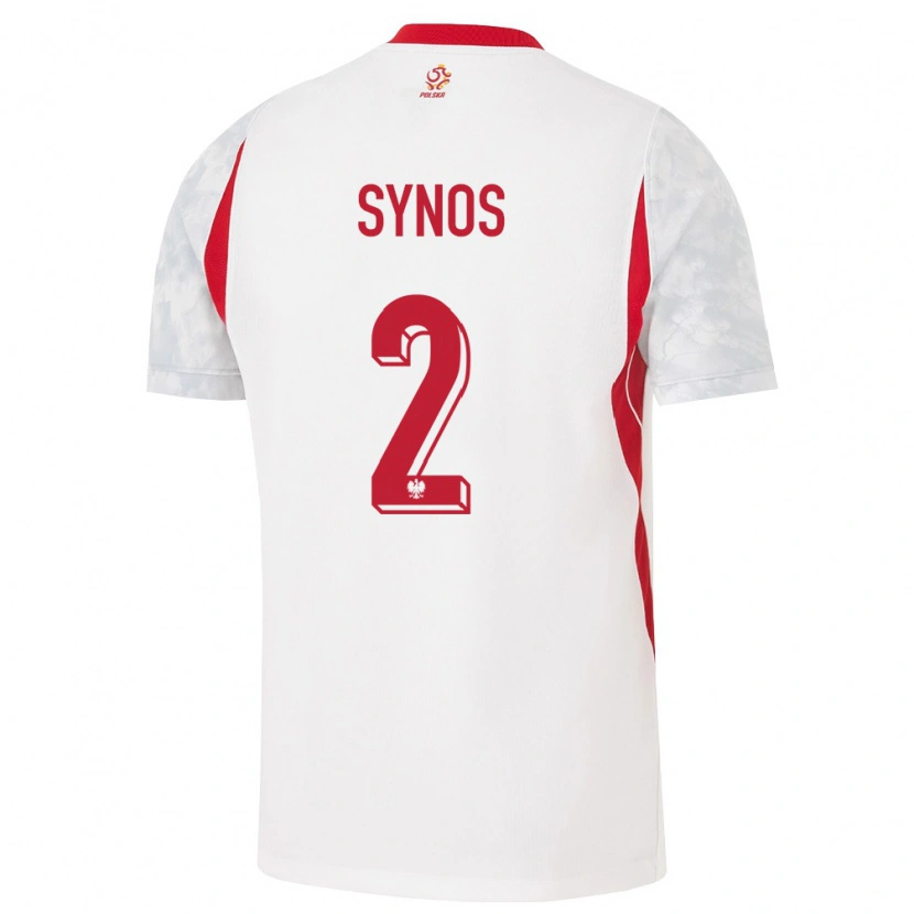 Danxen Hombre Camiseta Polonia Michał Synoś #2 Blanco Rojo Gris 1ª Equipación 26-28 La Camisa