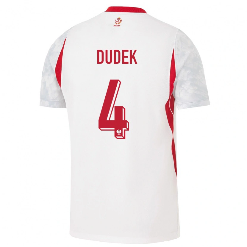 Danxen Hombre Camiseta Polonia Paulina Dudek #4 Blanco Rojo Gris 1ª Equipación 26-28 La Camisa