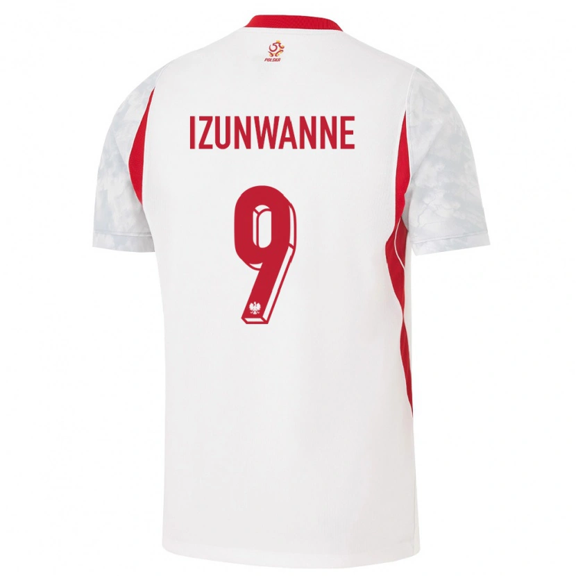 Danxen Hombre Camiseta Polonia Michael Izunwanne #9 Blanco Rojo Gris 1ª Equipación 26-28 La Camisa