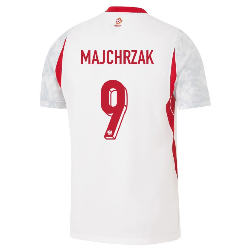 Danxen Hombre Camiseta Polonia Jordan Majchrzak #9 Blanco Rojo Gris 1ª Equipación 26-28 La Camisa