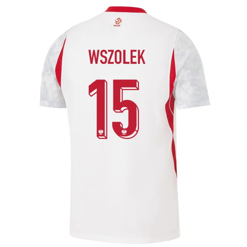 Danxen Hombre Camiseta Polonia Paweł Wszołek #15 Blanco Rojo Gris 1ª Equipación 26-28 La Camisa