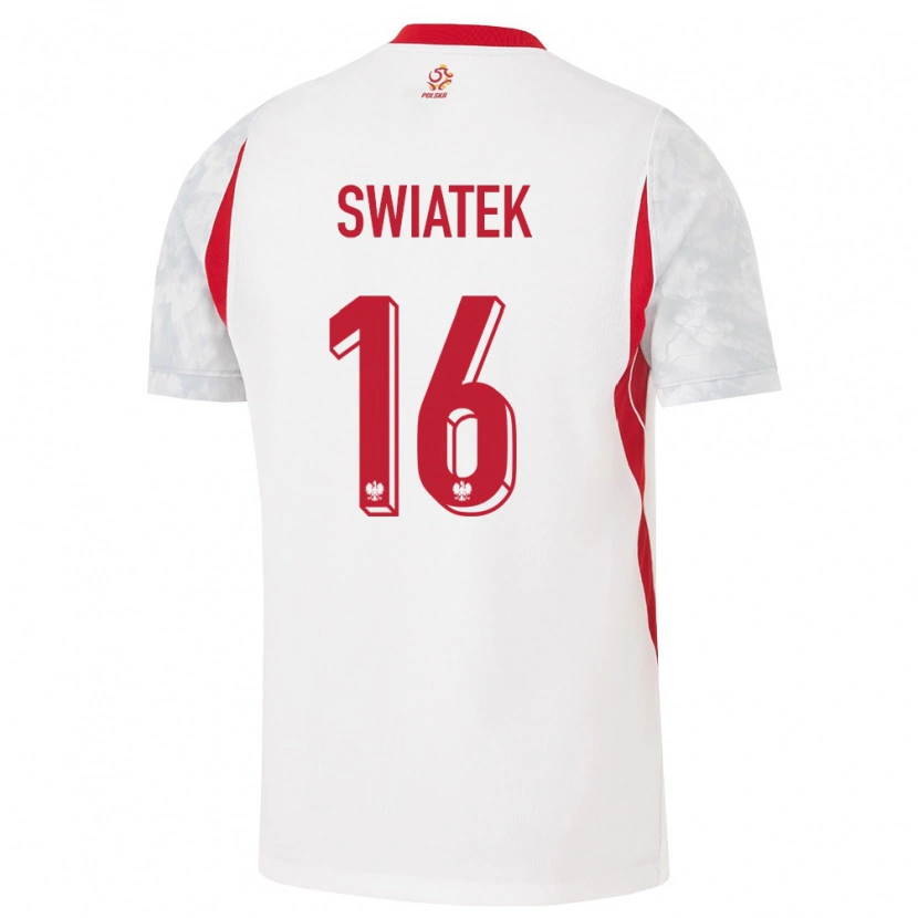 Danxen Hombre Camiseta Polonia Dawid Swiatek #16 Blanco Rojo Gris 1ª Equipación 26-28 La Camisa