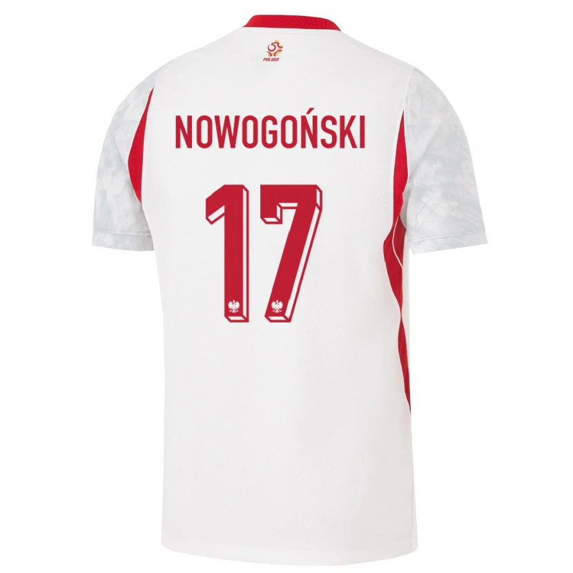 Danxen Hombre Camiseta Polonia Kamil Nowogoński #17 Blanco Rojo Gris 1ª Equipación 26-28 La Camisa