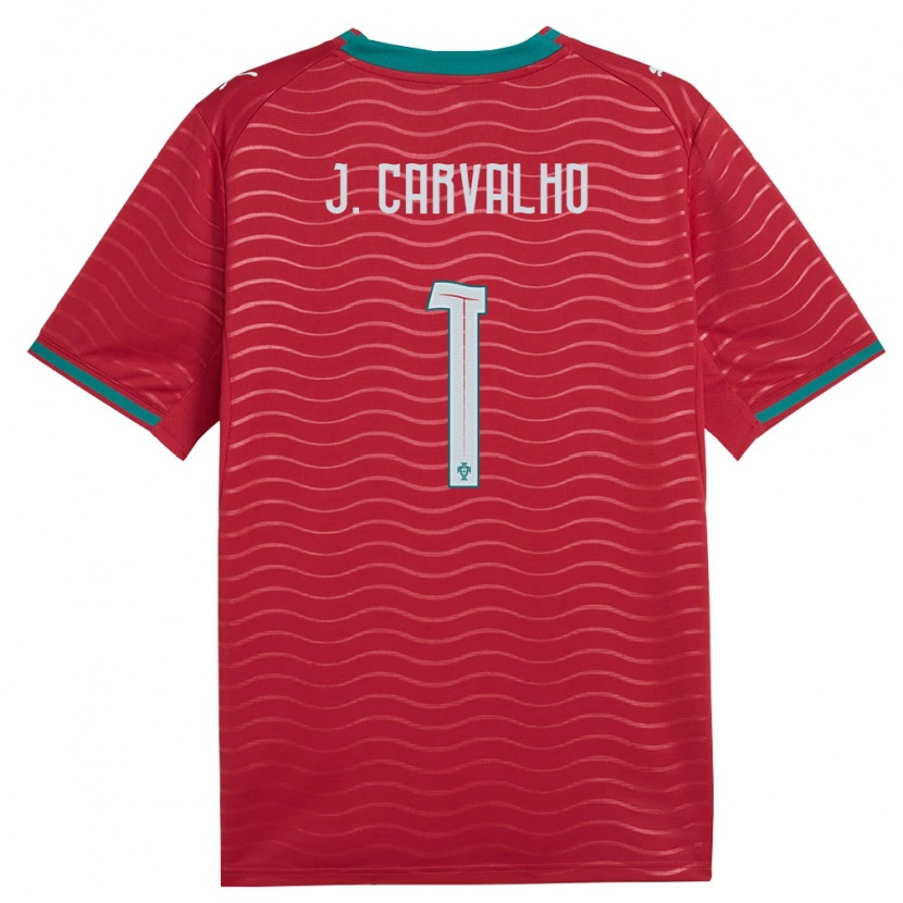 Danxen Hombre Camiseta Portugal João Carvalho #1 Rojo Verde Blanco 1ª Equipación 26-28 La Camisa