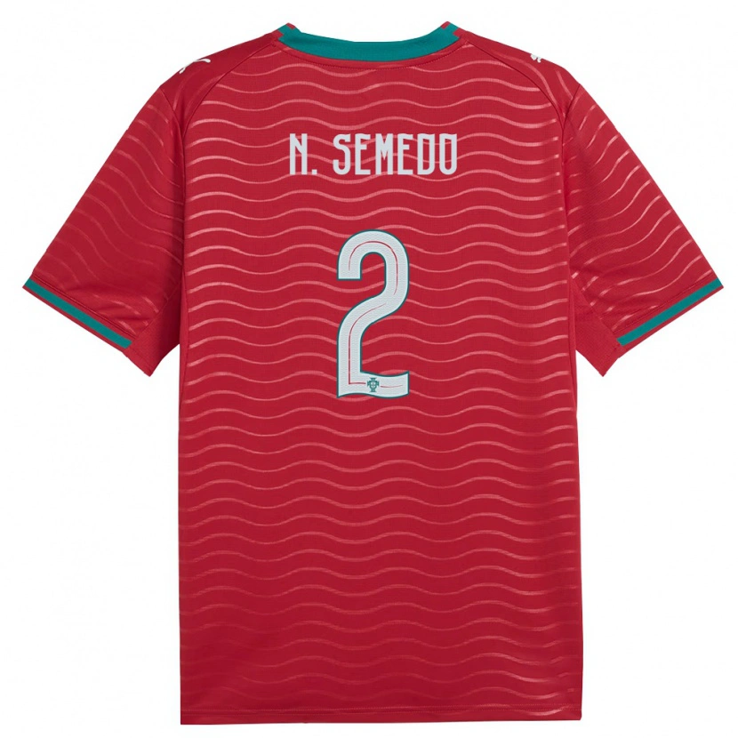 Danxen Hombre Camiseta Portugal Nélson Semedo #2 Rojo Verde Blanco 1ª Equipación 26-28 La Camisa