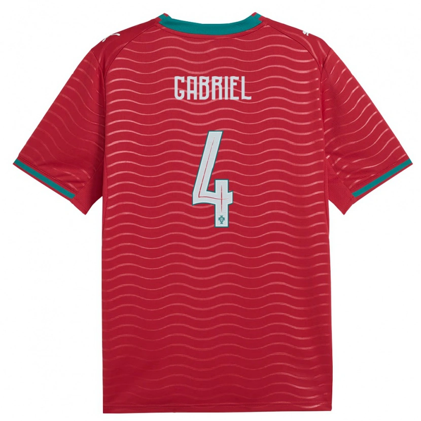 Danxen Hombre Camiseta Portugal Tiago Gabriel #4 Rojo Verde Blanco 1ª Equipación 26-28 La Camisa