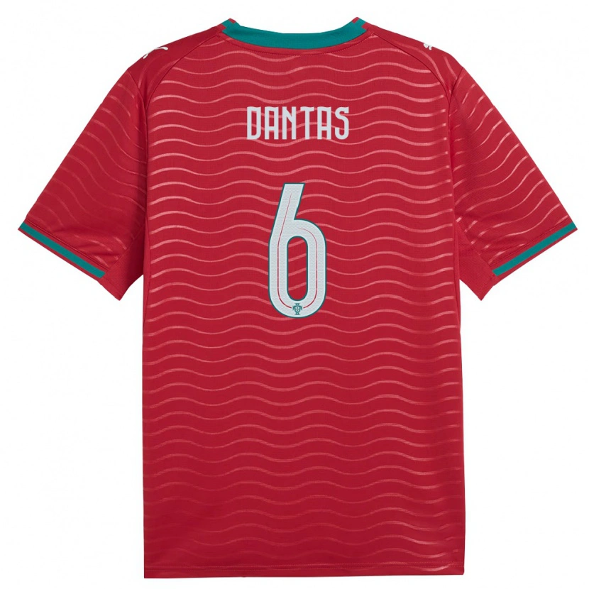 Danxen Hombre Camiseta Portugal Tiago Dantas #6 Rojo Verde Blanco 1ª Equipación 26-28 La Camisa
