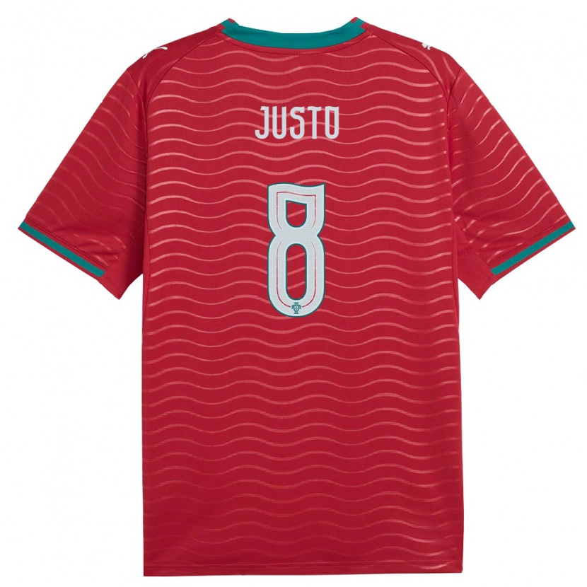 Danxen Hombre Camiseta Portugal Samuel Justo #8 Rojo Verde Blanco 1ª Equipación 26-28 La Camisa