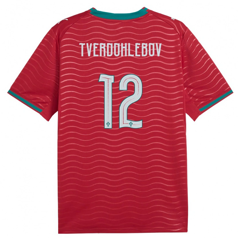 Danxen Hombre Camiseta Portugal Alex Tverdohlebov #12 Rojo Verde Blanco 1ª Equipación 26-28 La Camisa