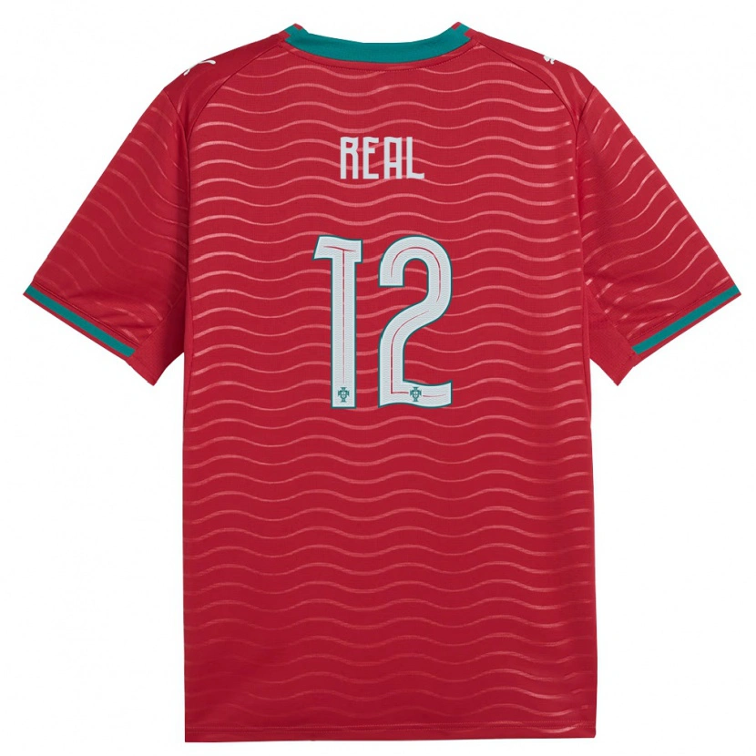 Danxen Hombre Camiseta Portugal Rodrigo Real #12 Rojo Verde Blanco 1ª Equipación 26-28 La Camisa