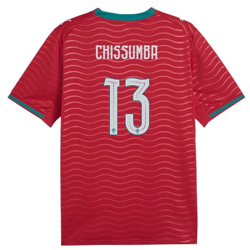 Danxen Hombre Camiseta Portugal Chissumba #13 Rojo Verde Blanco 1ª Equipación 26-28 La Camisa