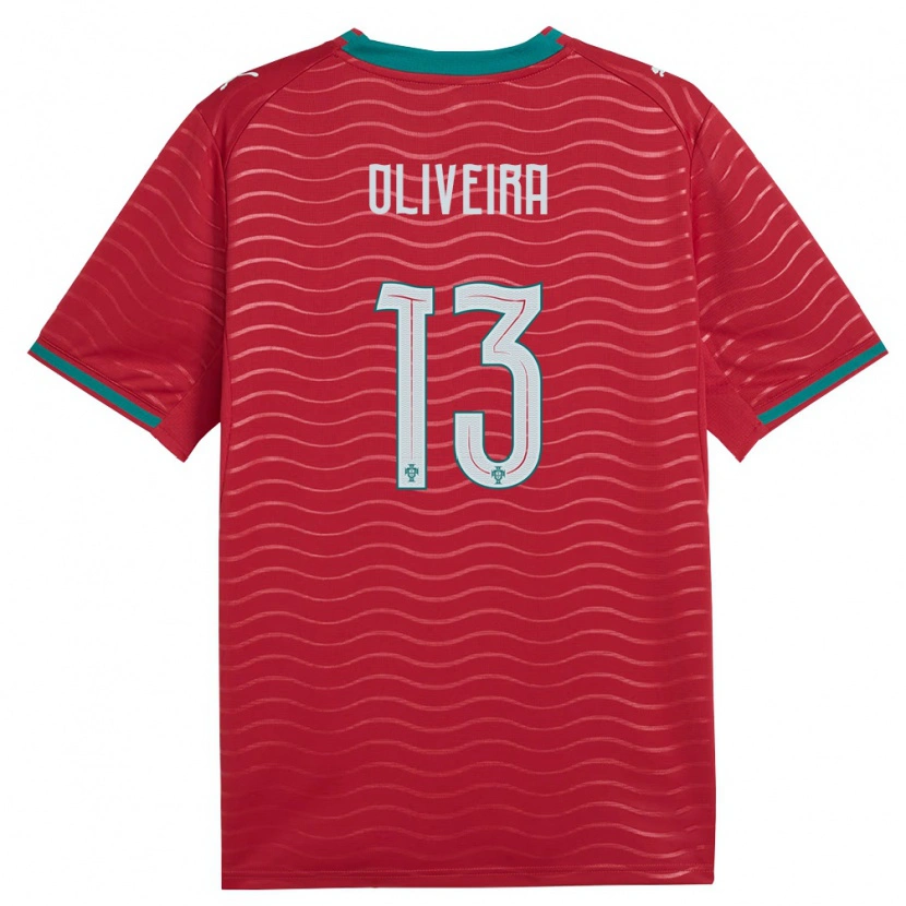 Danxen Hombre Camiseta Portugal Tomás Oliveira #13 Rojo Verde Blanco 1ª Equipación 26-28 La Camisa