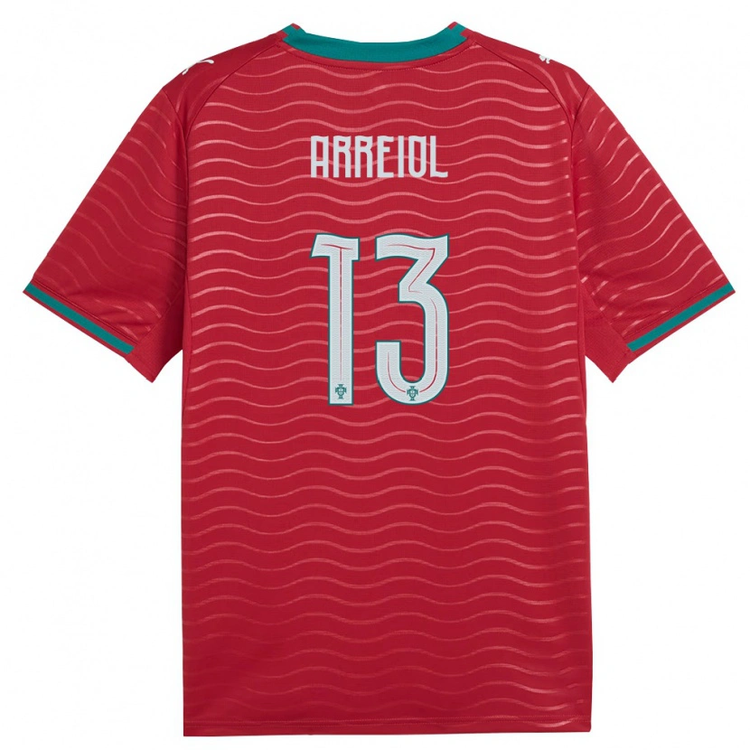 Danxen Hombre Camiseta Portugal Henrique Arreiol #13 Rojo Verde Blanco 1ª Equipación 26-28 La Camisa