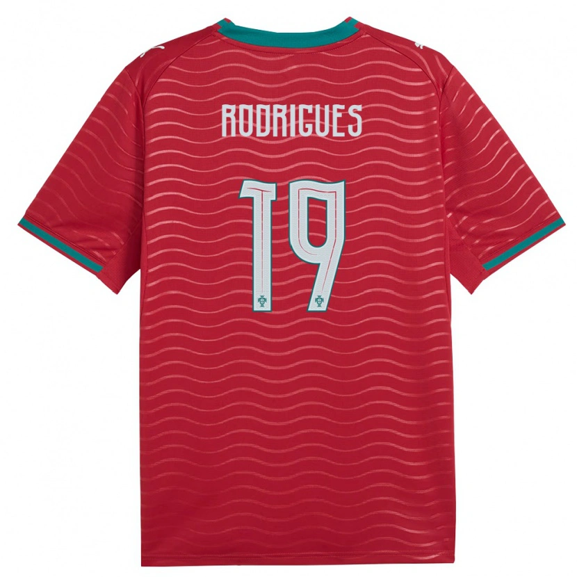Danxen Hombre Camiseta Portugal Tiago Rodrigues #19 Rojo Verde Blanco 1ª Equipación 26-28 La Camisa