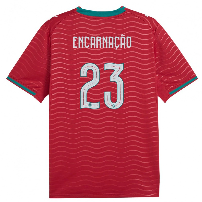 Danxen Hombre Camiseta Portugal Telma Encarnacao #23 Rojo Verde Blanco 1ª Equipación 26-28 La Camisa