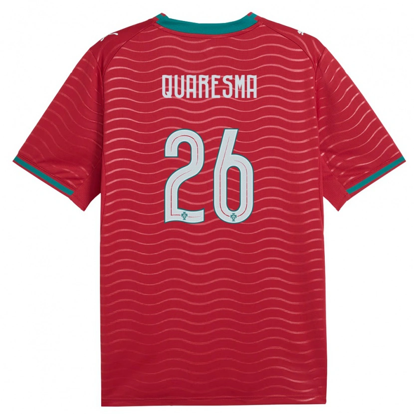 Danxen Hombre Camiseta Portugal Eduardo Quaresma #26 Rojo Verde Blanco 1ª Equipación 26-28 La Camisa