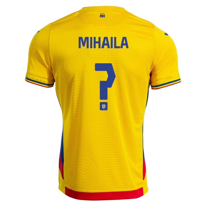 Danxen Hombre Camiseta Rumania Tudor Mihăilă #0 Amarillo Rojo 1ª Equipación 26-28 La Camisa