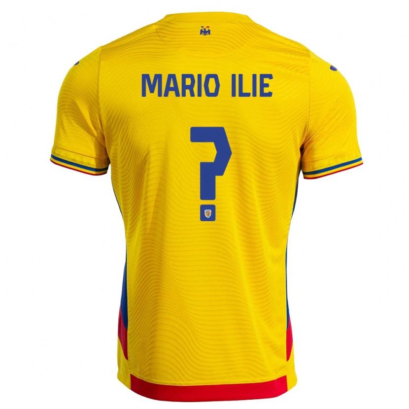 Danxen Hombre Camiseta Rumania Mario Ilie #0 Amarillo Rojo 1ª Equipación 26-28 La Camisa