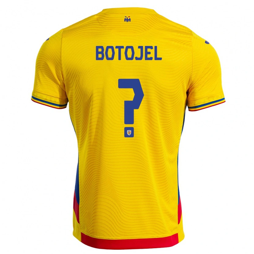 Danxen Hombre Camiseta Rumania Cristina Botojel #0 Amarillo Rojo 1ª Equipación 26-28 La Camisa