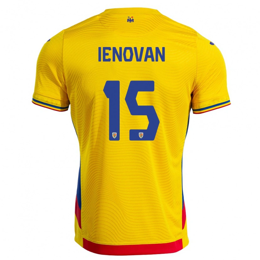 Danxen Hombre Camiseta Rumania Bianca Ienovan #15 Amarillo Rojo 1ª Equipación 26-28 La Camisa