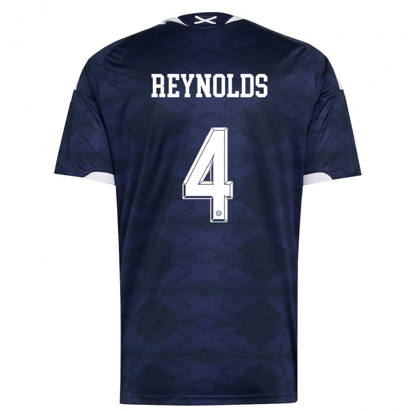 Danxen Hombre Camiseta Escocia Nairn Reynolds #4 Marino Blanco 1ª Equipación 26-28 La Camisa