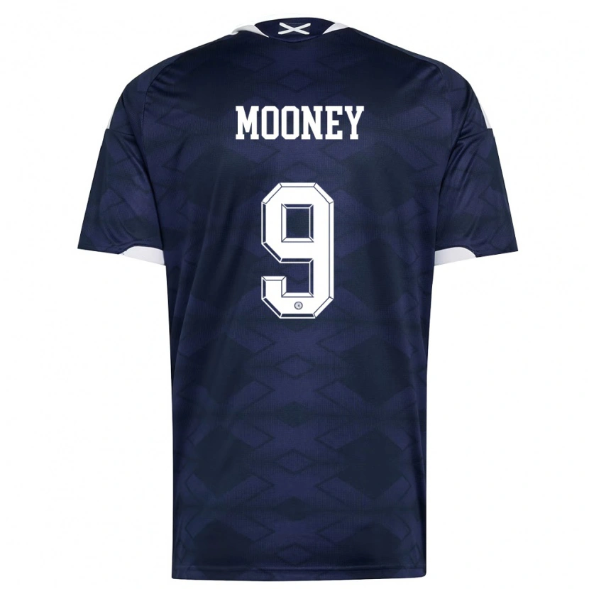 Danxen Hombre Camiseta Escocia Evan Mooney #9 Marino Blanco 1ª Equipación 26-28 La Camisa