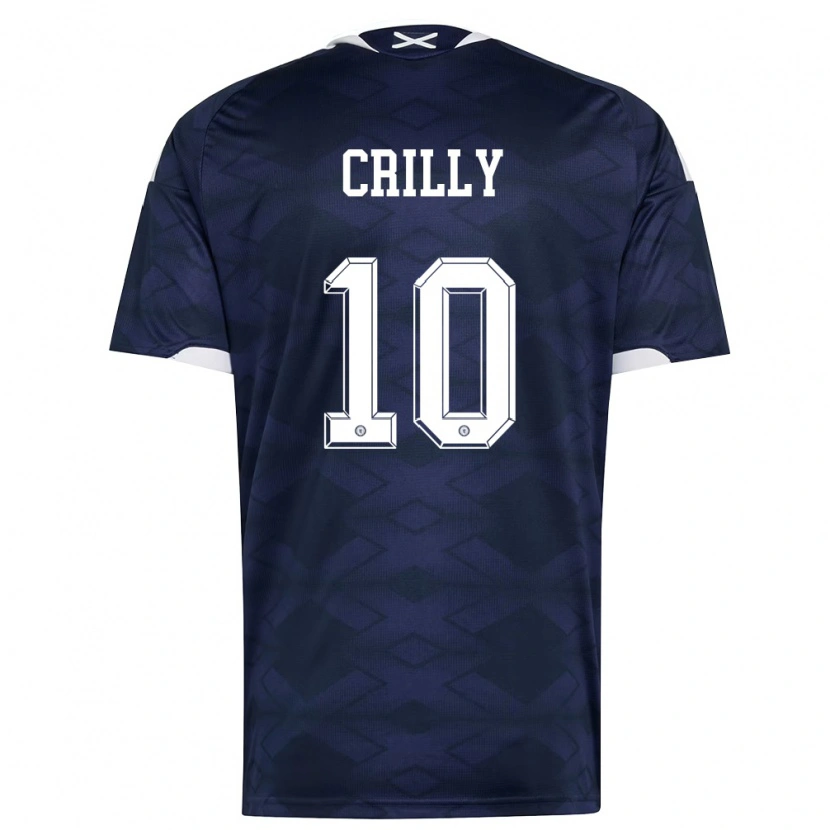 Danxen Hombre Camiseta Escocia Aiden Crilly #10 Marino Blanco 1ª Equipación 26-28 La Camisa