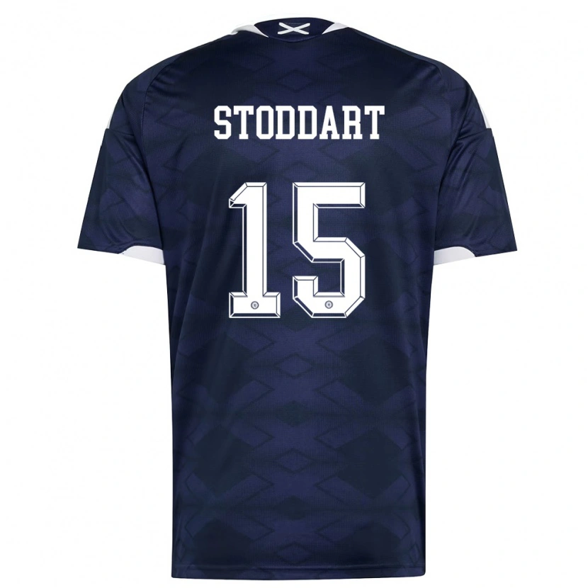 Danxen Hombre Camiseta Escocia Ben Stoddart #15 Marino Blanco 1ª Equipación 26-28 La Camisa