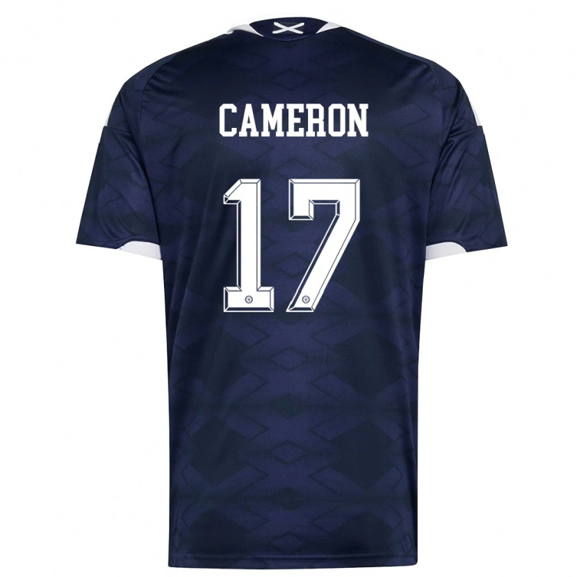 Danxen Hombre Camiseta Escocia Max Cameron #17 Marino Blanco 1ª Equipación 26-28 La Camisa