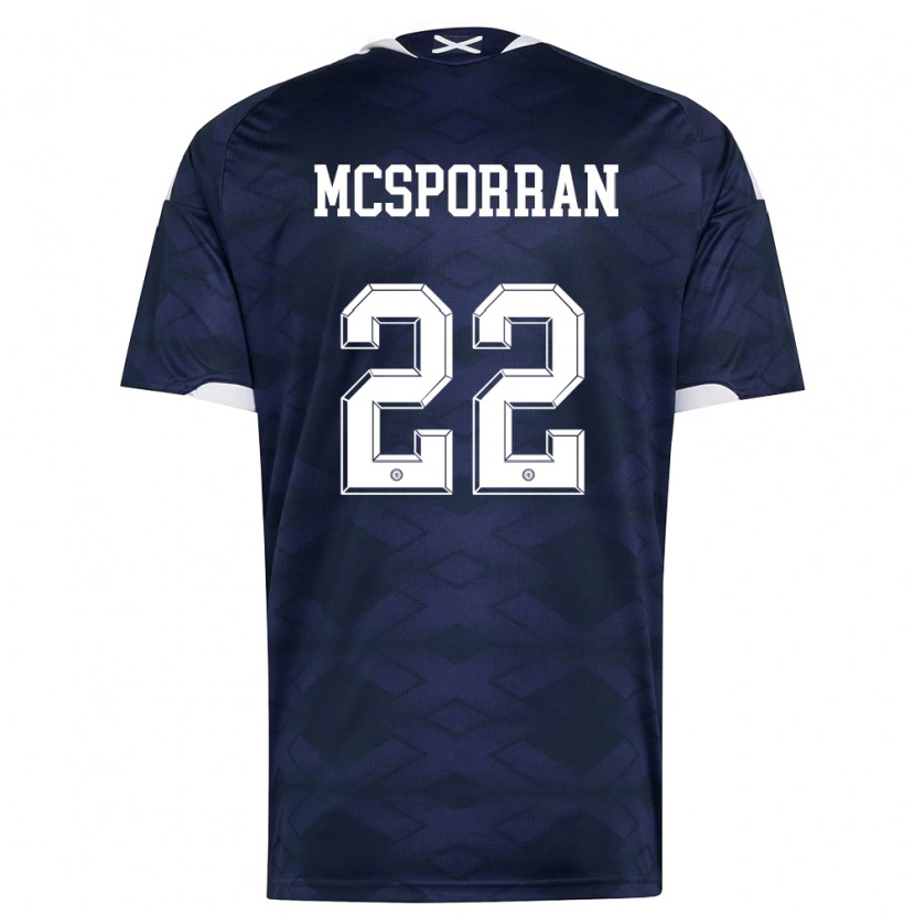 Danxen Hombre Camiseta Escocia Arran Mcsporran #22 Marino Blanco 1ª Equipación 26-28 La Camisa
