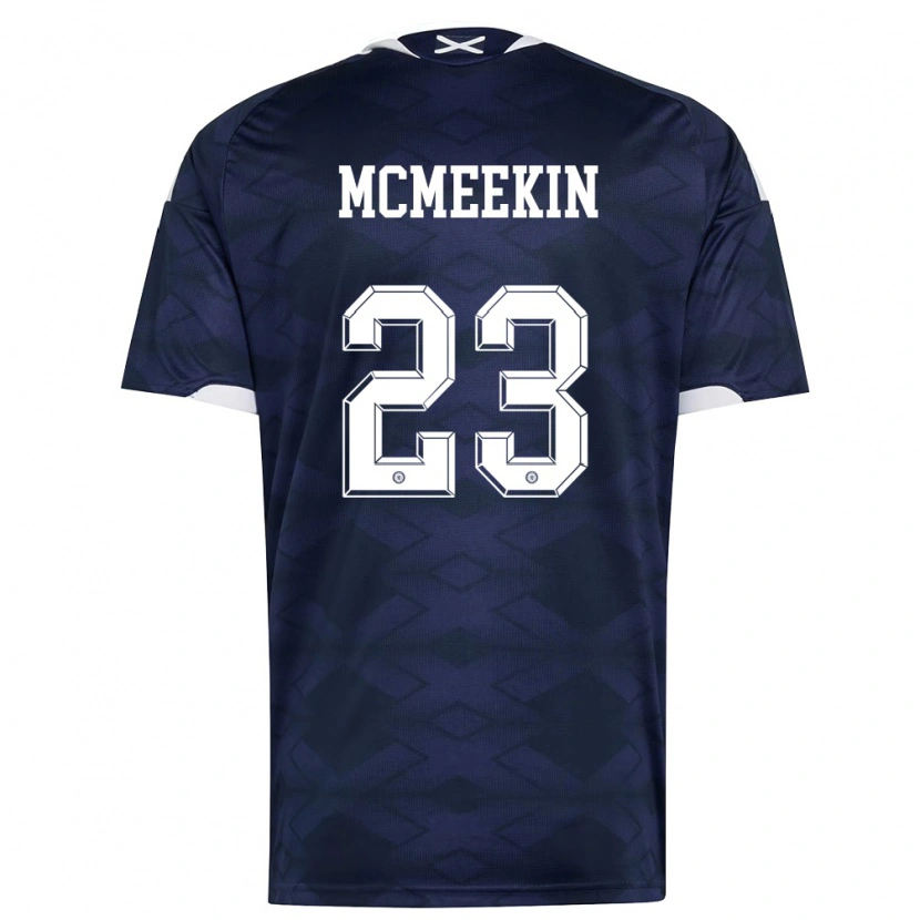 Danxen Hombre Camiseta Escocia Keir Mcmeekin #23 Marino Blanco 1ª Equipación 26-28 La Camisa