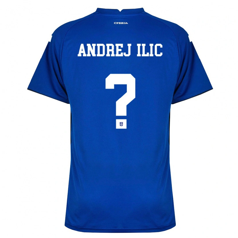 Danxen Hombre Camiseta Serbia Andrej Ilic #0 Marino Rojo 1ª Equipación 26-28 La Camisa