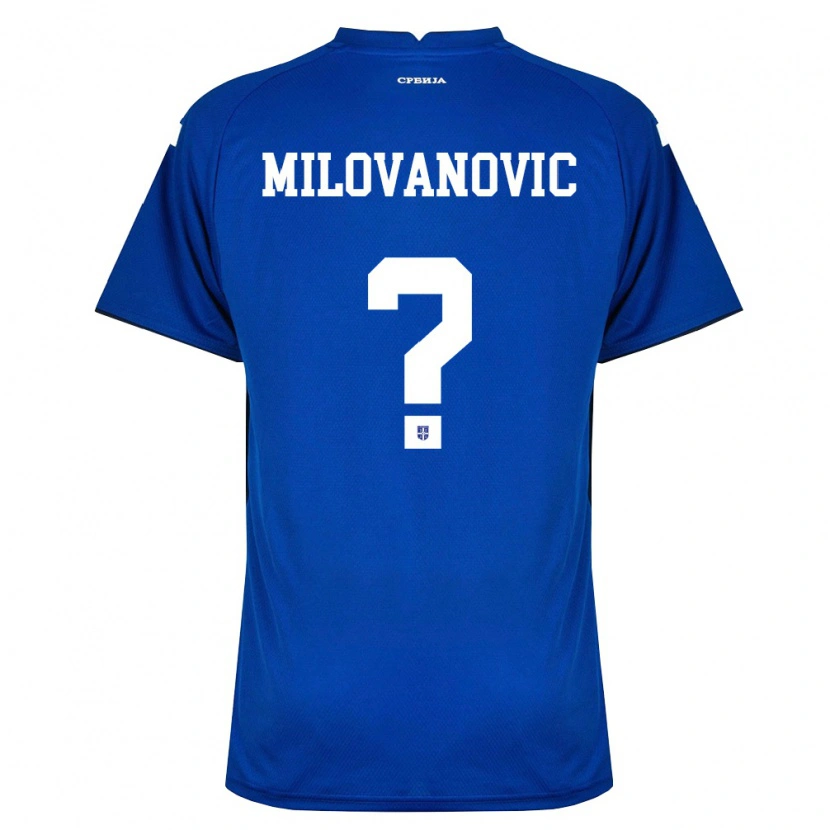 Danxen Hombre Camiseta Serbia David Milovanovic #0 Marino Rojo 1ª Equipación 26-28 La Camisa
