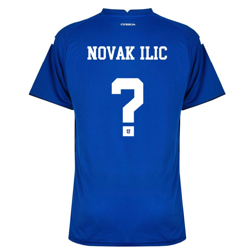 Danxen Hombre Camiseta Serbia Novak Ilic #0 Marino Rojo 1ª Equipación 26-28 La Camisa