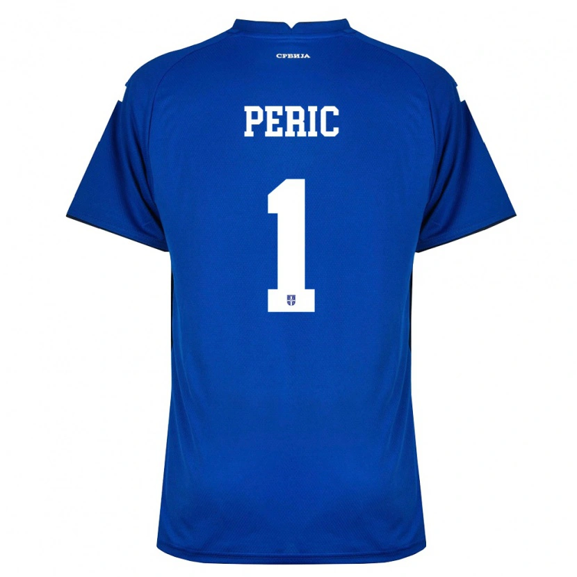 Danxen Hombre Camiseta Serbia Strahinja Peric #1 Marino Rojo 1ª Equipación 26-28 La Camisa