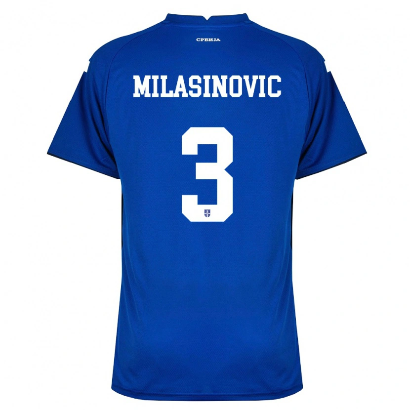 Danxen Hombre Camiseta Serbia Andrija Milasinovic #3 Marino Rojo 1ª Equipación 26-28 La Camisa