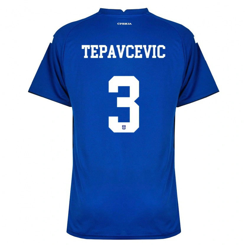 Danxen Hombre Camiseta Serbia Mateja Tepavcevic #3 Marino Rojo 1ª Equipación 26-28 La Camisa
