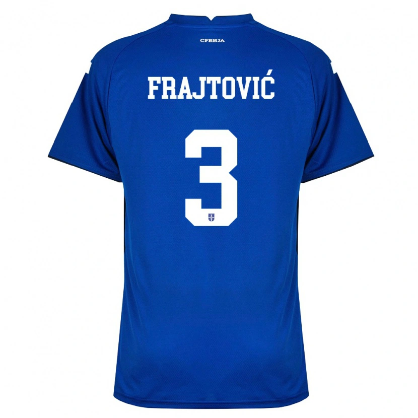 Danxen Hombre Camiseta Serbia Andela Frajtovic #3 Marino Rojo 1ª Equipación 26-28 La Camisa