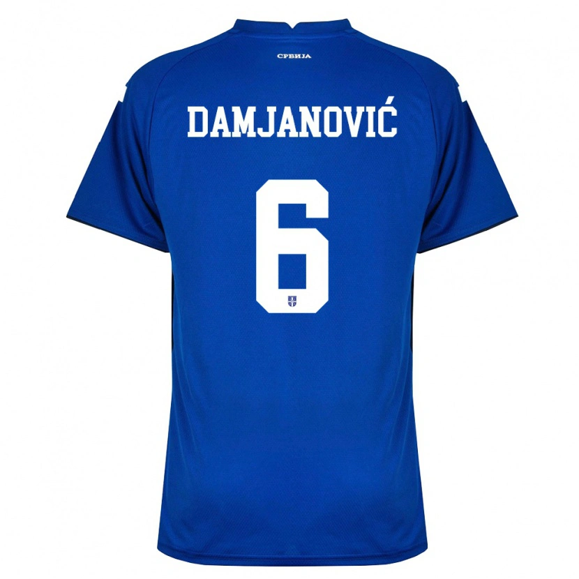 Danxen Hombre Camiseta Serbia Nevena Damjanovic #6 Marino Rojo 1ª Equipación 26-28 La Camisa