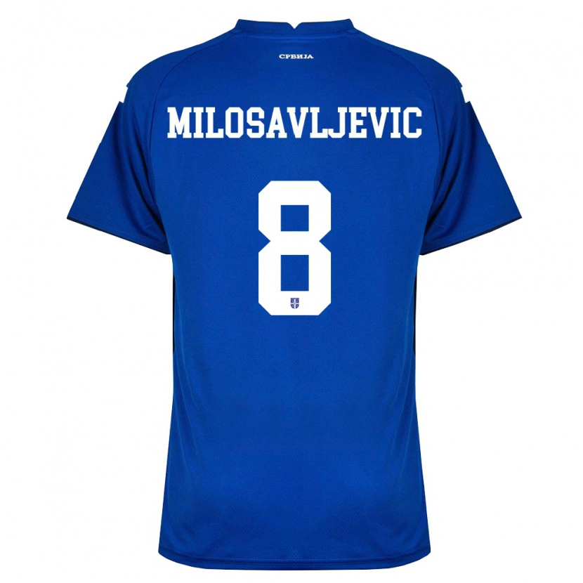 Danxen Hombre Camiseta Serbia Jovan Milosavljevic #8 Marino Rojo 1ª Equipación 26-28 La Camisa